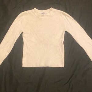 Cotton Emporium White Long Sleeve Sweater Top Size XS